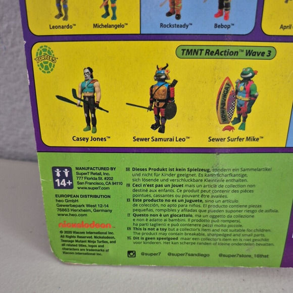 TMNT Sewer Surfer Mike Wave 3 Super 7 Michaelangelo Reaction Action Figure - Picture 8 of 15